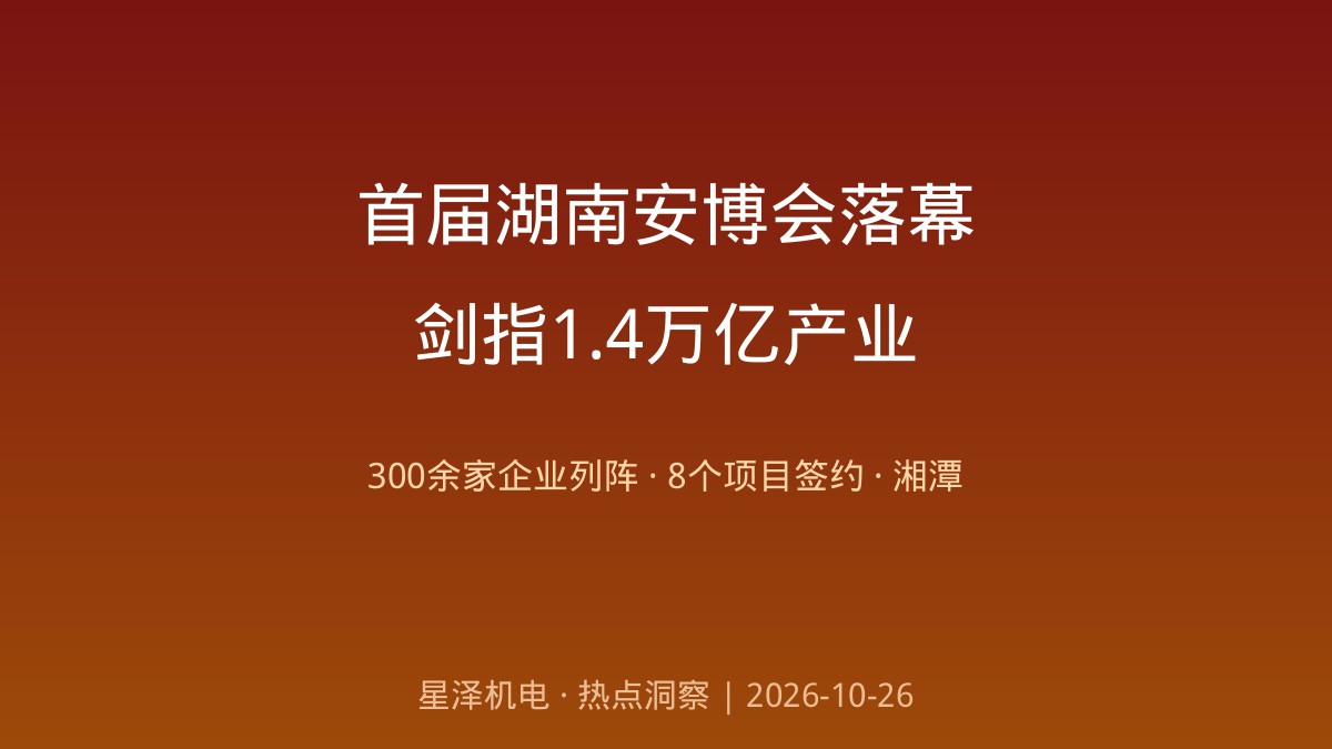 320米消防无人机、会自动报警的消防服！首届湖南安博会湘潭闭幕：300余家企业列阵、152项典型案例颁布、8个项目签约落户高新区——1.4万亿应急设备蓝图之下，消防设施与机电装置工程若何接住这波产业盈利