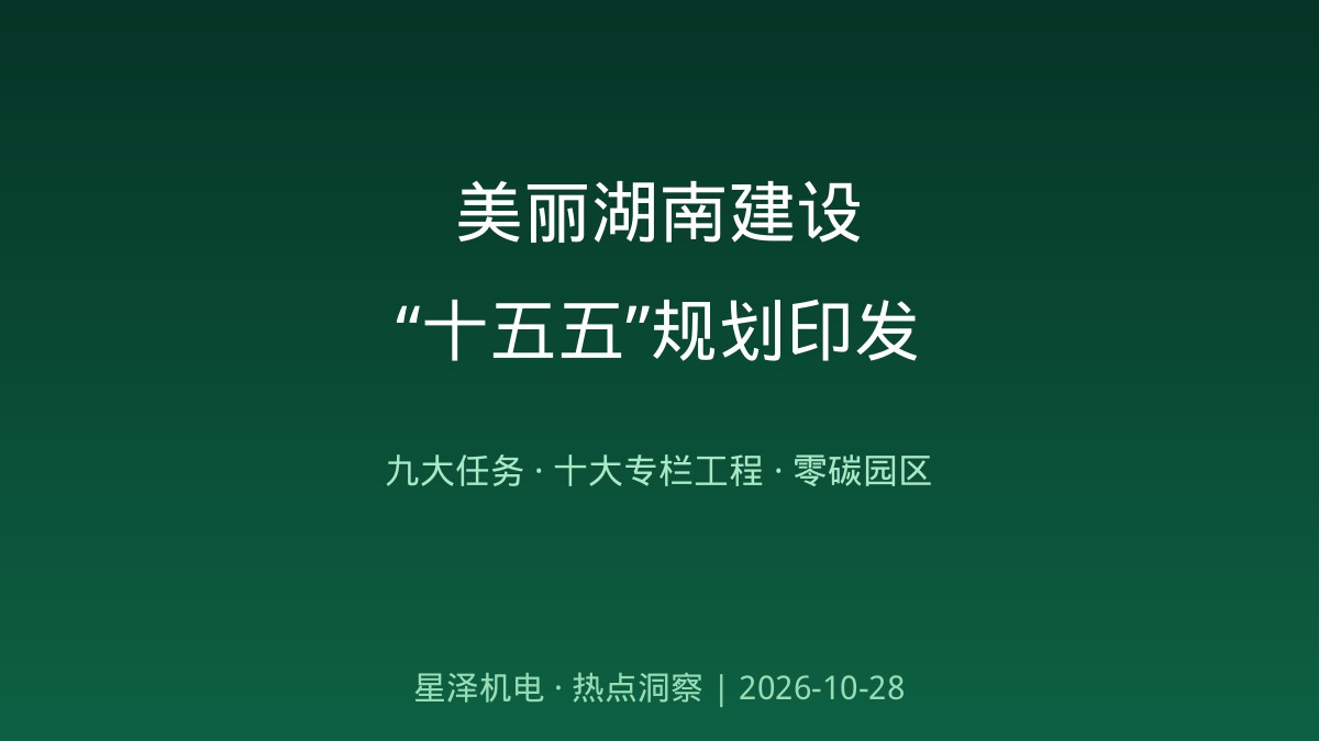 PM2.5剑指31.3微克、村落污水治理率跃升至75%！《俏丽湖南建设“十五五”规划》印发：九风雅面24项工作、十大专栏工程、9座抽水蓄能电站、5至7个无废城市列队启程——从蓝天碧水净土到零碳园区，环；绻こ痰奈迥晷氯酚卸嗫